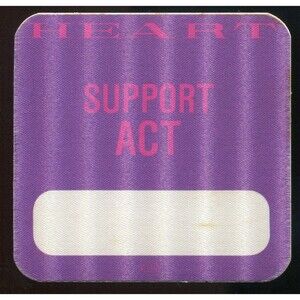 Vintage 1980s Heart Concert Support Act Backstage Pass